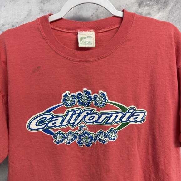 Vintage California T Shirt Adult XL 23.5x24 Pink Y2K 90s Surf Surfing Skate - Picture 1 of 11